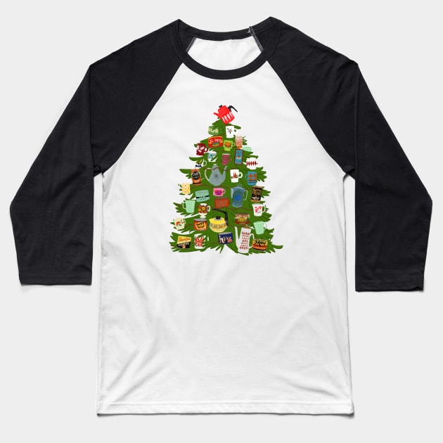 Coffee Christmas tree Baseball T-Shirt by jenblove